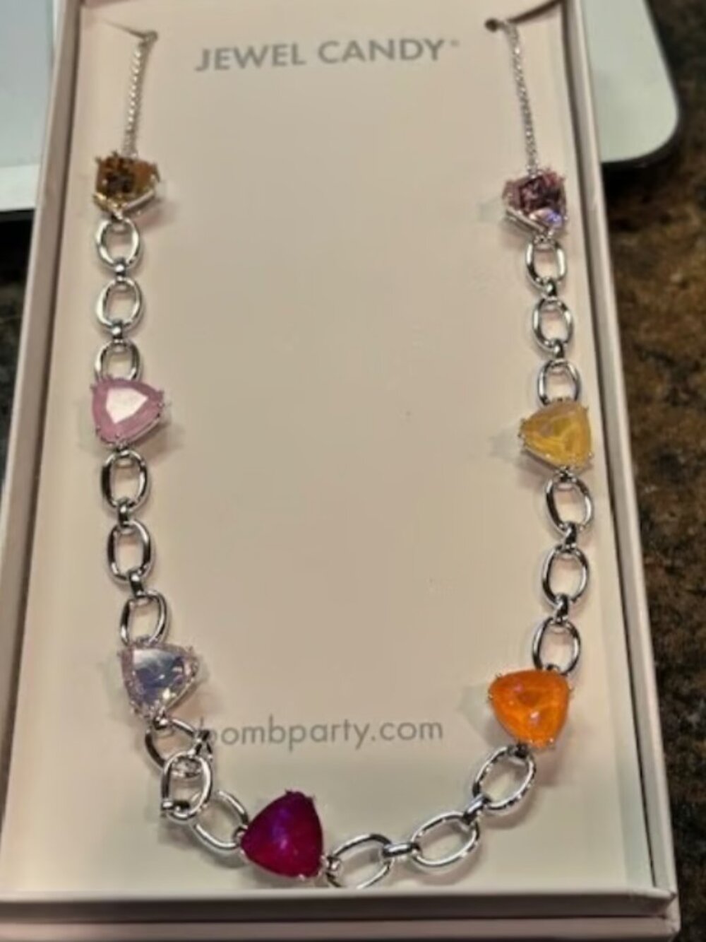 Bomb Party Jewel Candy The Saige Electric Neon Punch Necklace